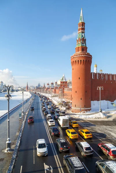 Москва Лютого 2018 Вид Beklemishevskaya Башта Шосе Набережній Москви Ріки — стокове фото