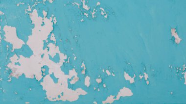 Binanın duvar turkuaz ile kaplama parçası boya bir arka plan veya bir zemin olarak yontma