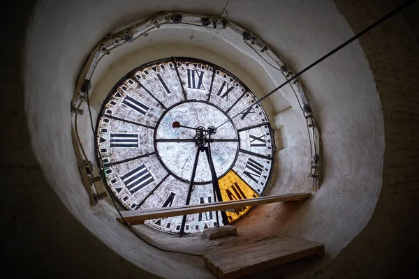 Vista Grande Relógio Face Relógio Antigo Torre — Fotografia de Stock