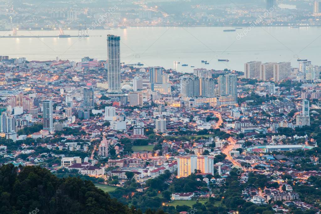 George Town Penang, Malaysia view from Penang Hill — Stock Photo