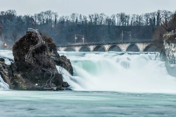 Rhine falls Switzerland in Blue Hour — Stock Photo, Image
