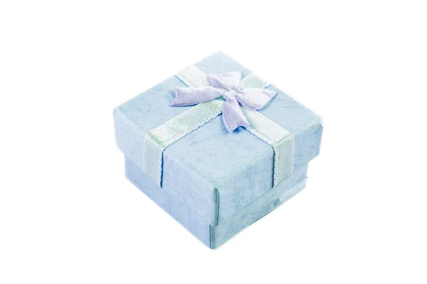 Classic  paper small gift box for present wrapping with white background — Stock Photo, Image