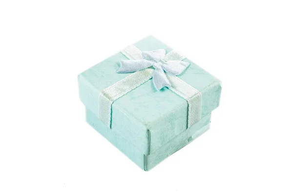 Classic  paper small gift box for present wrapping with white background — Stock Photo, Image