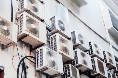 Sokak fotoğrafçılığı nesneler - hava bulanık arka plan ile yakın Merkezi Klima