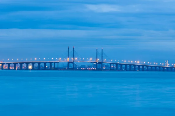 Blue hour landscape view as background — Stock Photo, Image