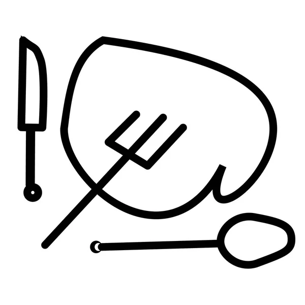 Délicieux cœur - couteau à cœur rouge, cuillère et fourchette — Image vectorielle