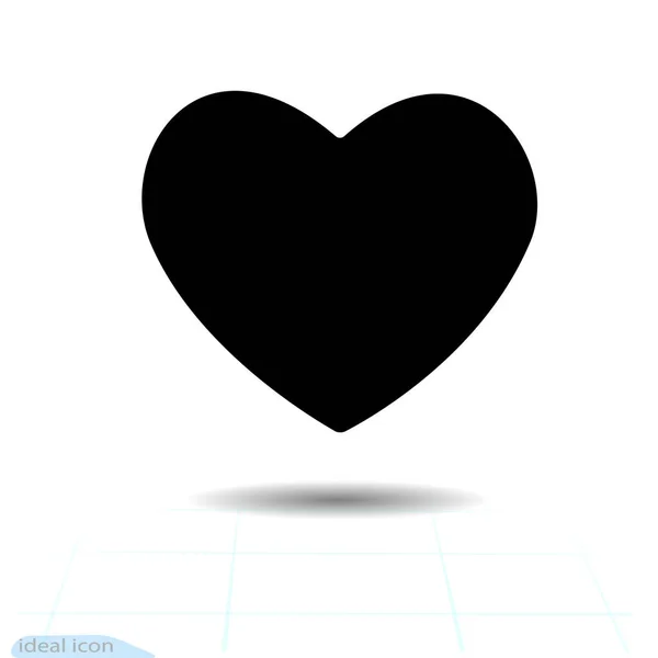 Icono de corazón negro. Patrón de vacaciones. Vector. Abstracción. — Vector de stock