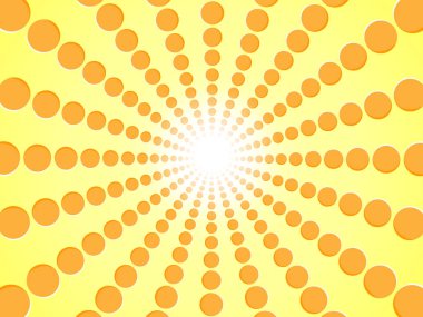 Turuncu ışınları. Sarı soyut güneş patlaması arka plan - Radyal güzel turuncu daire degrade güneş ışığı vektör grafik tasarım. Vektör