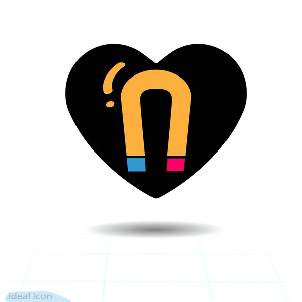 Die Herz-Ikone. Ein Symbol für die Anziehungskraft der Liebe. Valentinstag und Magnet-Piktogramm. Haben Sie einen schönen Tag. Vektor — Stockvektor