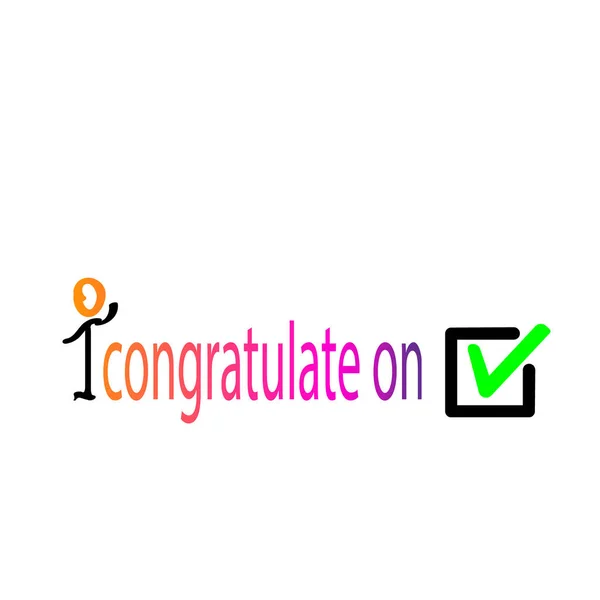 Colorful Congratulate Choice Tick Icon Vector Symbol Green Checkmark Isolated — Stock Vector