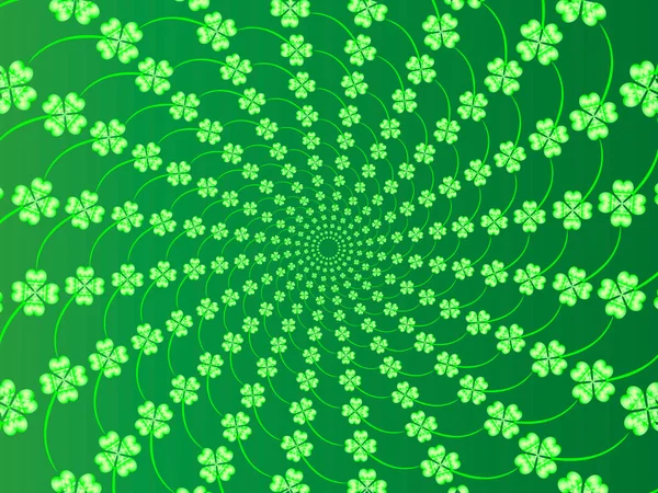 Fondo verde primavera con frescas hojas de trébol en el día de St Patrick — Archivo Imágenes Vectoriales