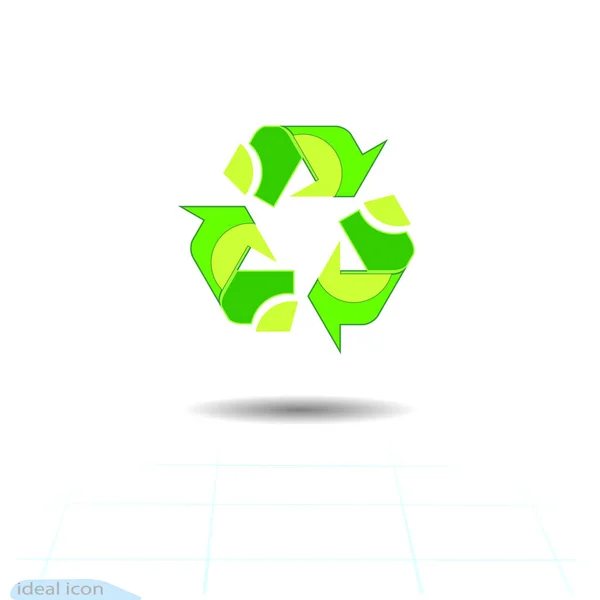Recycled eco vector icon. Recycle arrows ecology symbol. Recycled cycle arrow. Vector illustration isolated on white background. — Stock Vector