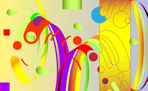 Modern abstrakt bakgrund, sammansättning gjorda av olika rundade former i färg. Vektorillustration. — Stock vektor