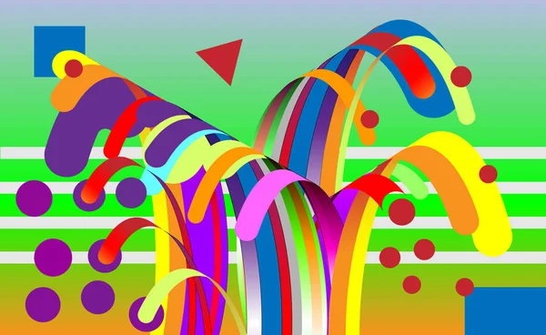 現代の抽象的な背景組成色で様々 な丸みを帯びた形で作られて。ベクトル図. — ストックベクタ