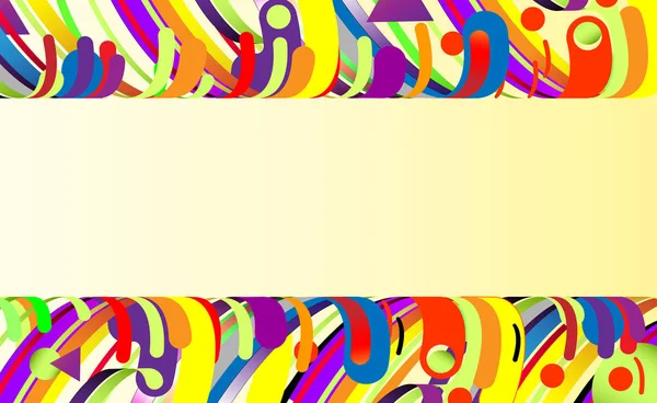 Modern abstrakt bakgrund ram, sammansättning av olika rundade former i färg. Vektorillustration. — Stock vektor