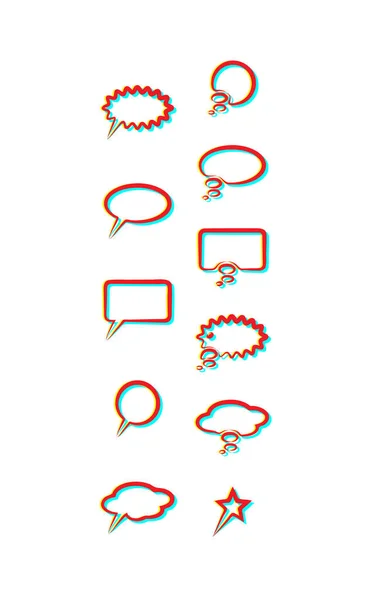 Set iconos discurso burbuja el uso del efecto de la luz doble y duoton - cada elemento se agrupa individualmente para fácil. Triple de silueta, vector ilustración. — Vector de stock