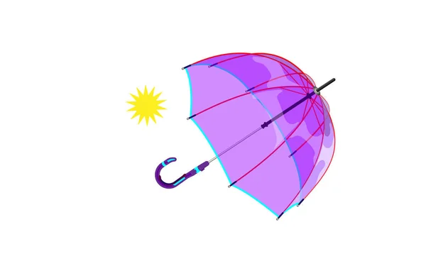 Illustration vectorielle de classique moderne parapluie ouvert violet isolé sur fond blanc. — Image vectorielle