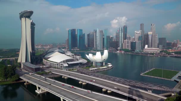 Місто Skyline, Marina Bay, Сінгапур — стокове відео