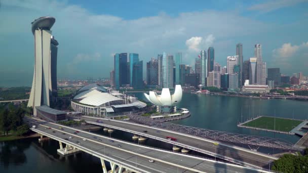 City στον ορίζοντα, Marina Bay, Σιγκαπούρη — Αρχείο Βίντεο