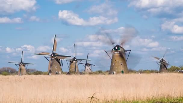 风车，教科文组织世界文化遗产在风车村 — 图库视频影像