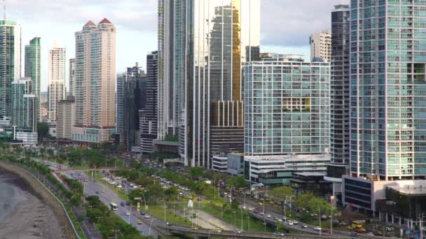 De skyline van de stad, Panama-stad — Stockvideo