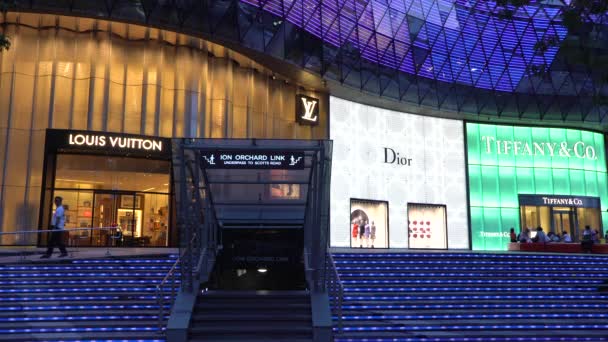 ION Orchard alışveriş, alışveriş bölgesi Orchard Road, Singapore — Stok video