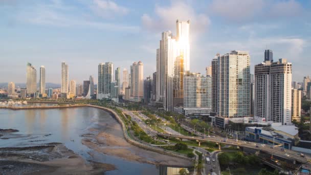 De skyline van de stad, Panama-stad — Stockvideo