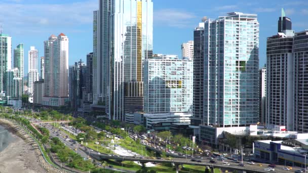 Городской пейзаж, Панама Сити — стоковое видео