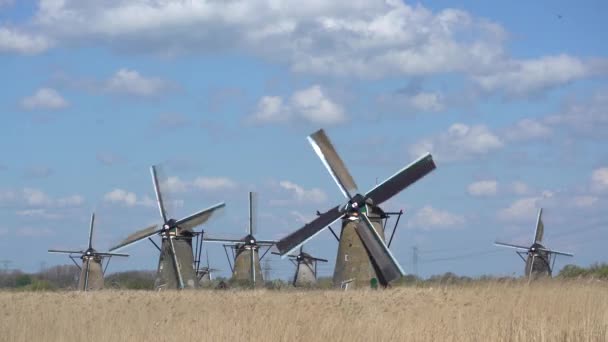 风车，教科文组织世界文化遗产在风车村 — 图库视频影像