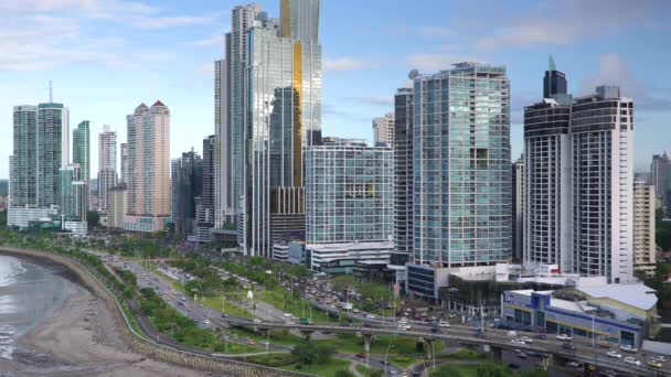 De skyline van de stad, Panama-stad — Stockvideo