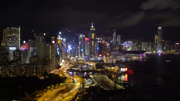 Vue aérienne, Quartier central, Hong Kong — Video