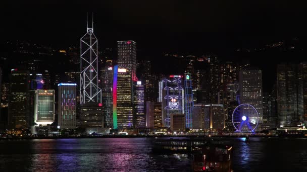 Hong Kong skyline sett från Kowloon sidan av hamnen — Stockvideo