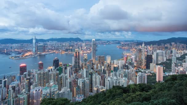 Hong Kong skyline panorama — Stockvideo