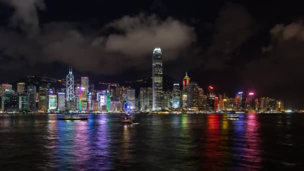 Hong Kong skyline seen from the Kowloon Side of the Harbour — Stock Video