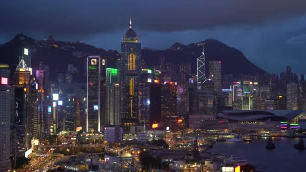 Vistas elevadas, Distrito central, Hong Kong — Vídeo de stock