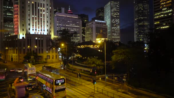 Trafic et personnes en Central, Hong Kong Island — Video