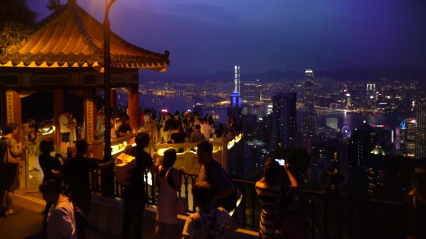 Pavilon vyhlídkové místo na Victoria Peak, Hong Kong — Stock video