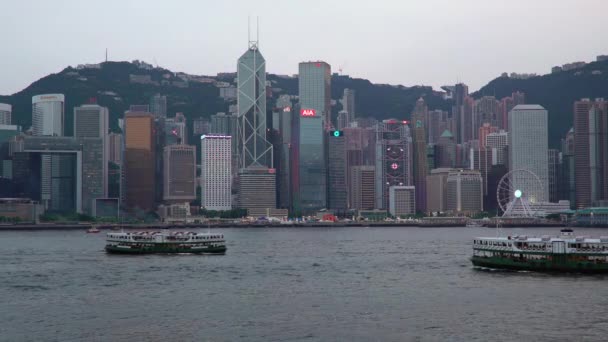 Hong kong skyline von der Kotloon-Seite des Hafens aus gesehen — Stockvideo