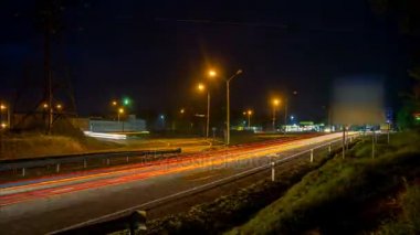 Gece yol trafik timelapse 4k