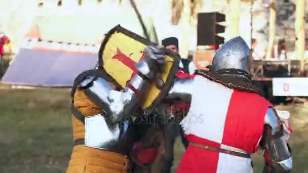 End of battle. Knight tournament — Stock Video