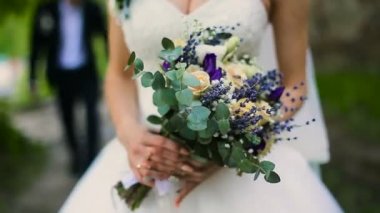 Düğün Gelin Damat yürüyüş önce Castle