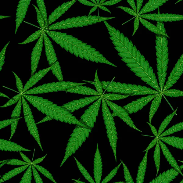 Green hemp floral seamless background, cannabis leaf background texture