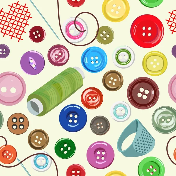 Seamless pattern with bright buttons. Vector illustration. — Stock Vector