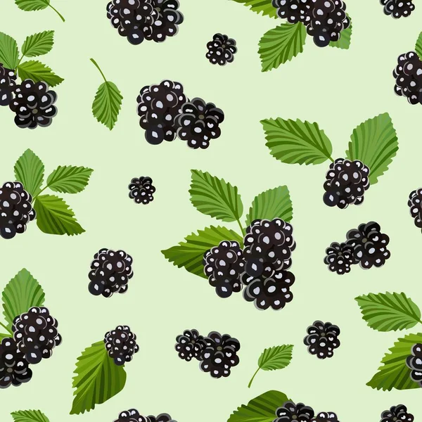 Seamless pattern with juicy blackberries. Vector illustration — Stock Vector