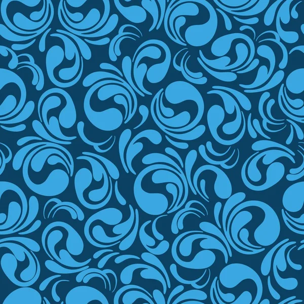 Excelente fundo floral sem costura de cor azul. Ilustração vetorial . — Vetor de Stock