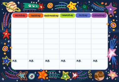 Şablon / okul veya öğrenciler zamanlama. Vektör çizim.