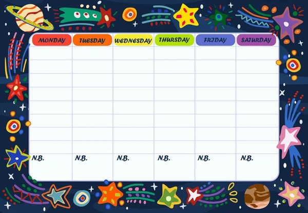 Şablon / okul veya öğrenciler zamanlama. Vektör çizim.