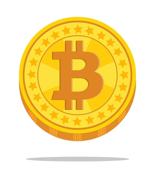 Crypto currency symbol bitcoin yellow. Vector illustration. — Stock Vector