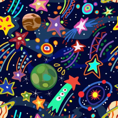Starfall childs çizim tarzı bir görüntü. Vektör
