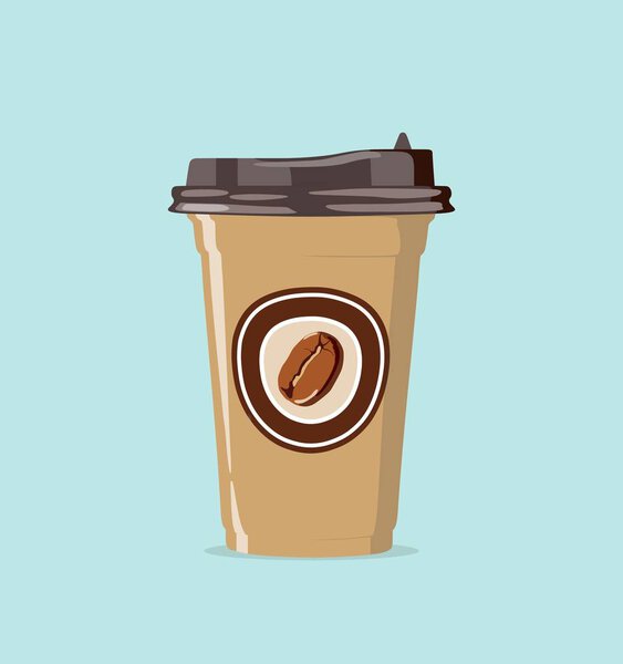 Realistic paper cup for take away coffee. Vector illustration